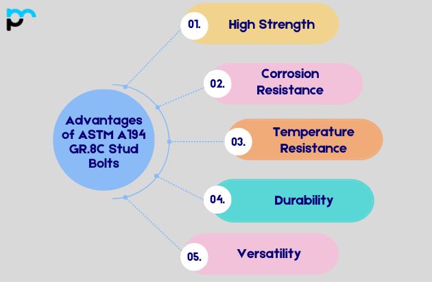 Advantages of ASTM A194 GR.8C Stud Bolts